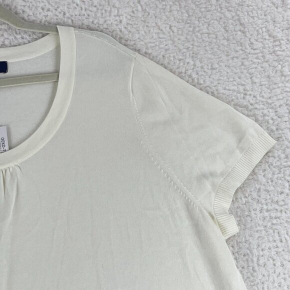 Lands' End Outfitters Ivory Short Sleeve Knit Shirt Womens Pullover Size 4X - Picture 4 of 16